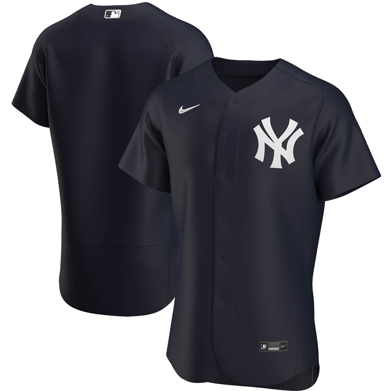 2020 MLB Men New York Yankees Nike Navy Alternate 2020 Authentic Official Team Jersey 1->new york yankees->MLB Jersey